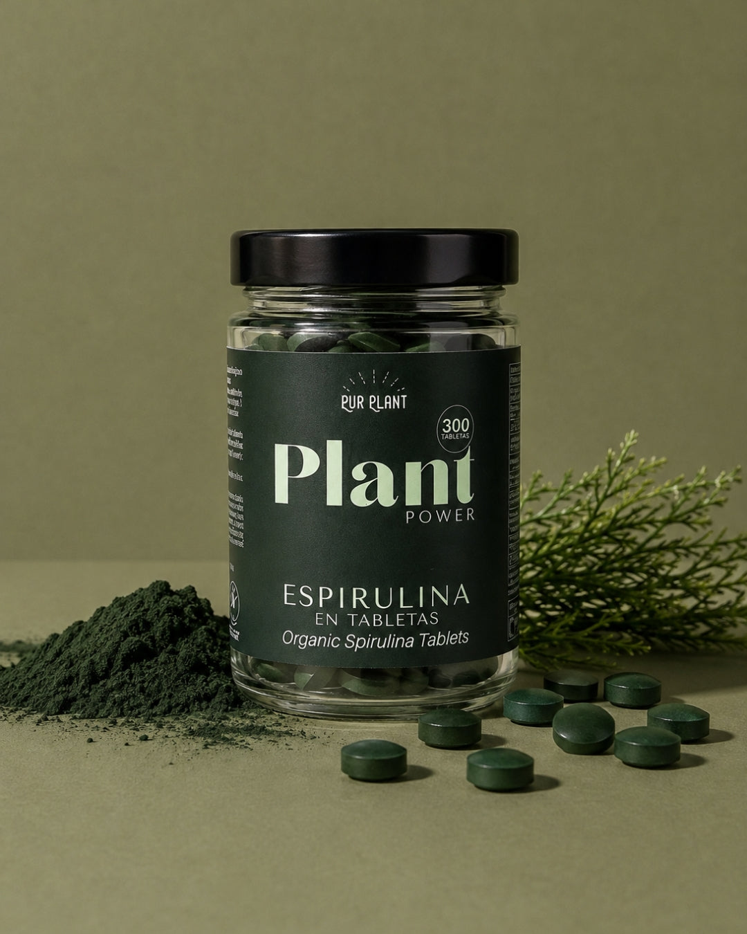 Espirulina 500 mg Ecológica, 300 tabletas