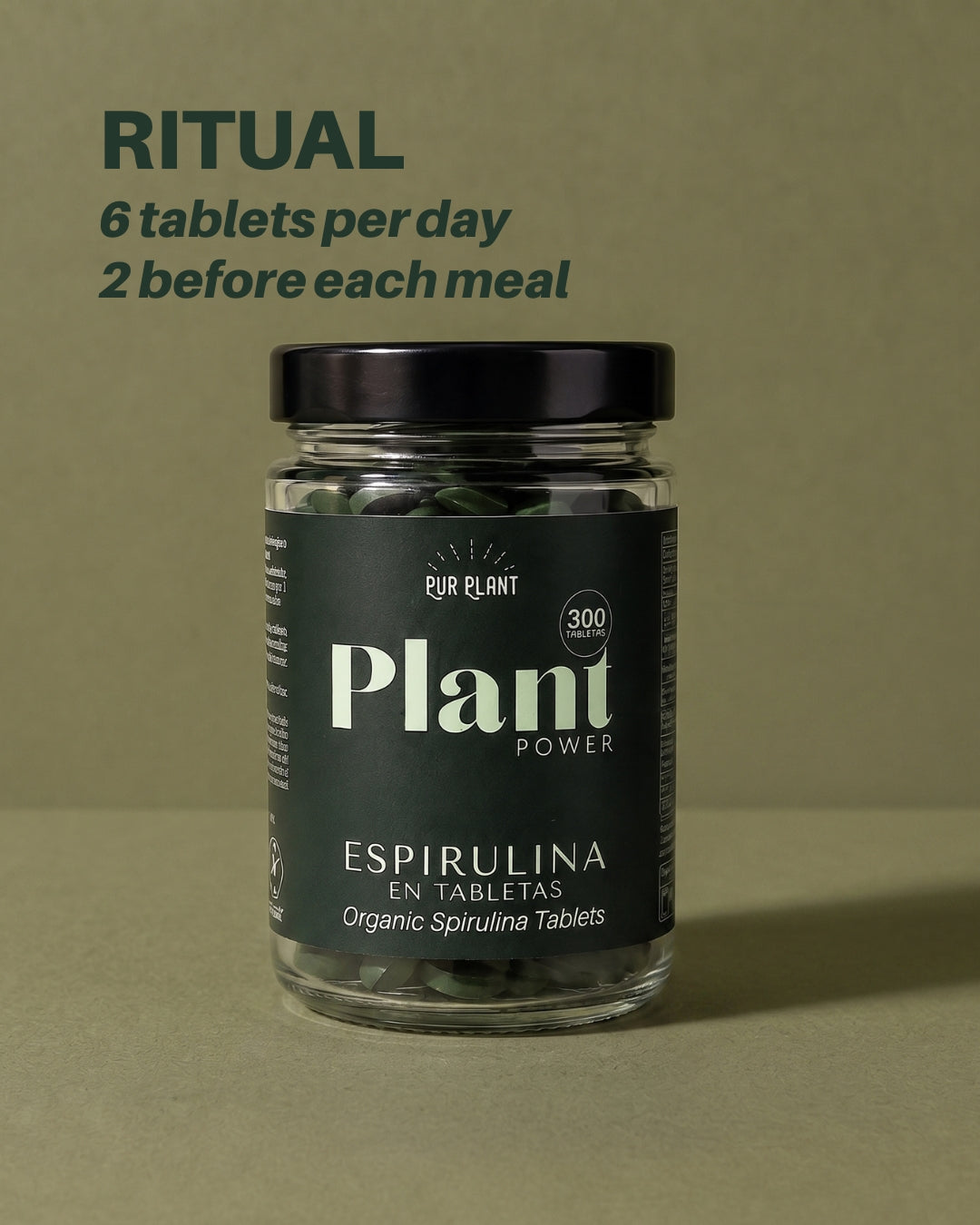 Espirulina 500 mg Ecológica, 300 tabletas