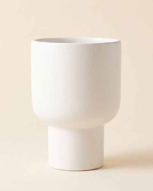 Muse, maceta de cerámica blanca con forma de copa de Pur Plant
