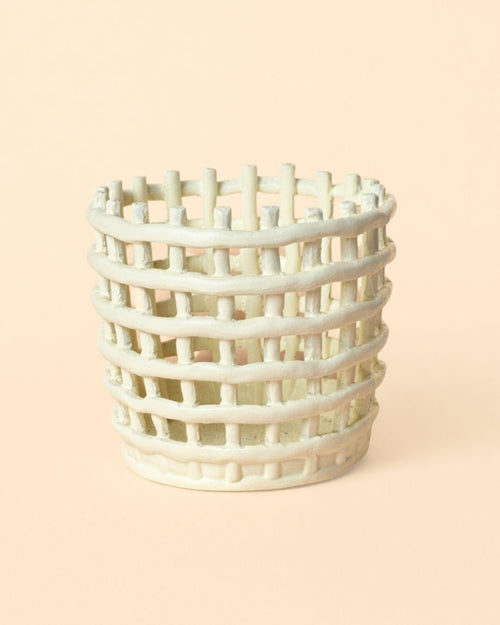 Basket – Maceta Cerámica Blanca M 13 cm - Pur Plant