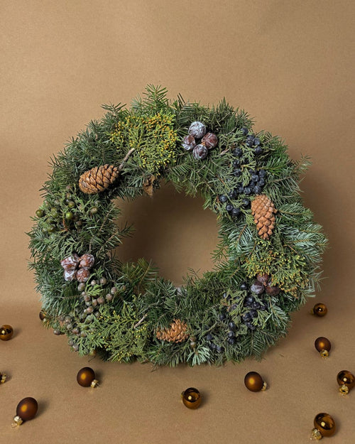 Corona de Navidad Decorada Natural 40 cm - Pur Plant