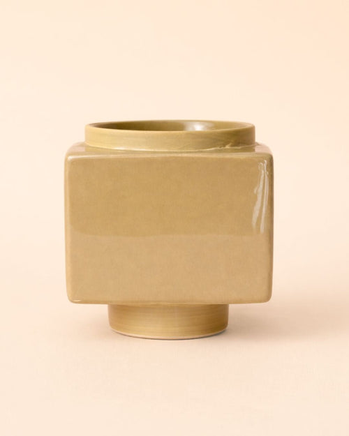 Cube – Mini Maceta Cerámica Beige 9 cm - Pur Plant