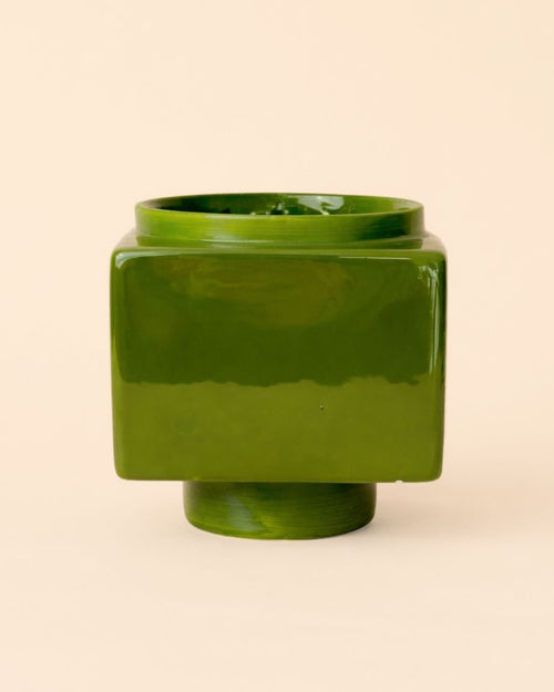 Cube – Mini Maceta Cerámica Verde 9 cm - Pur Plant