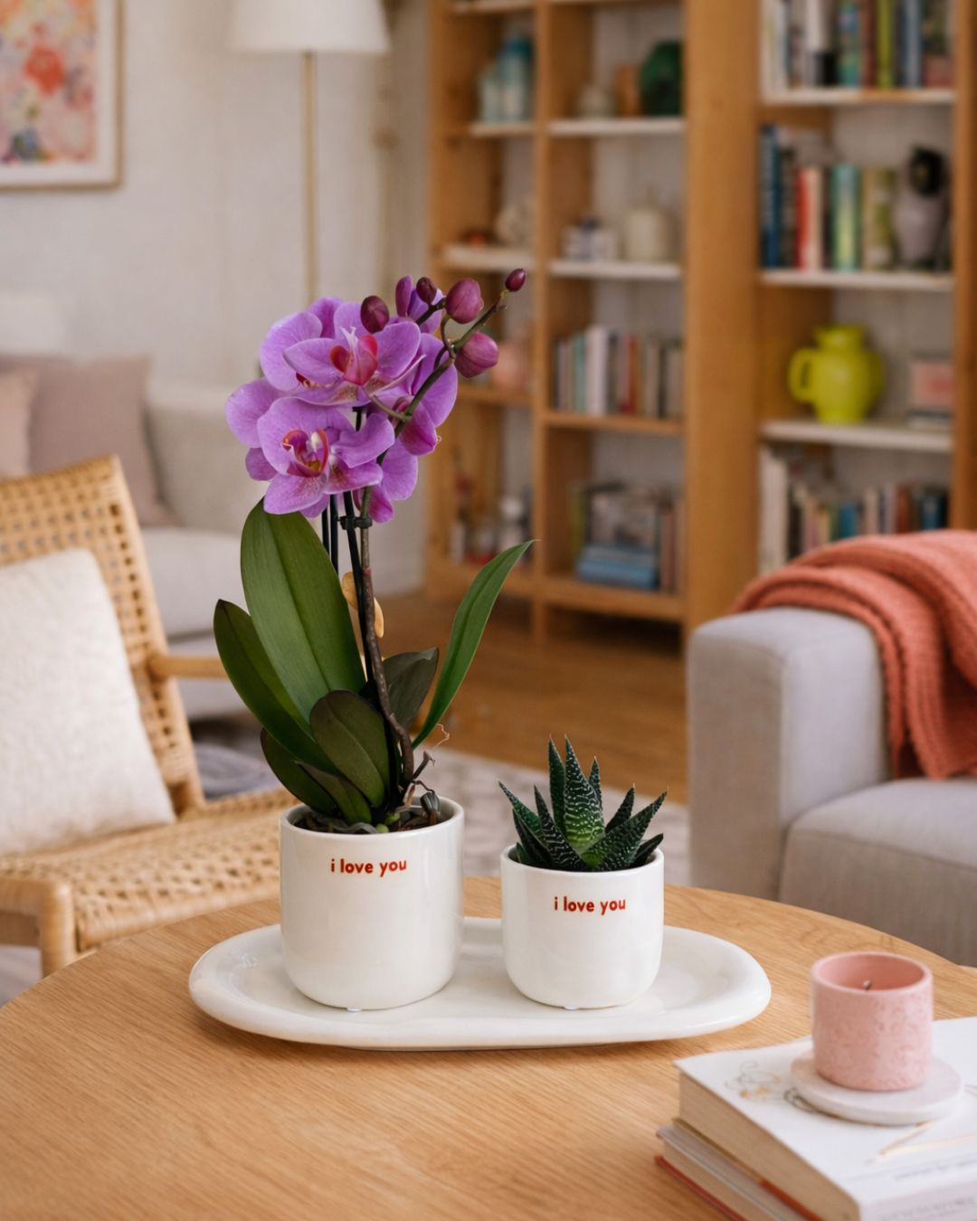 Gift Set Love - Orquidea y Suculenta Con Maceta