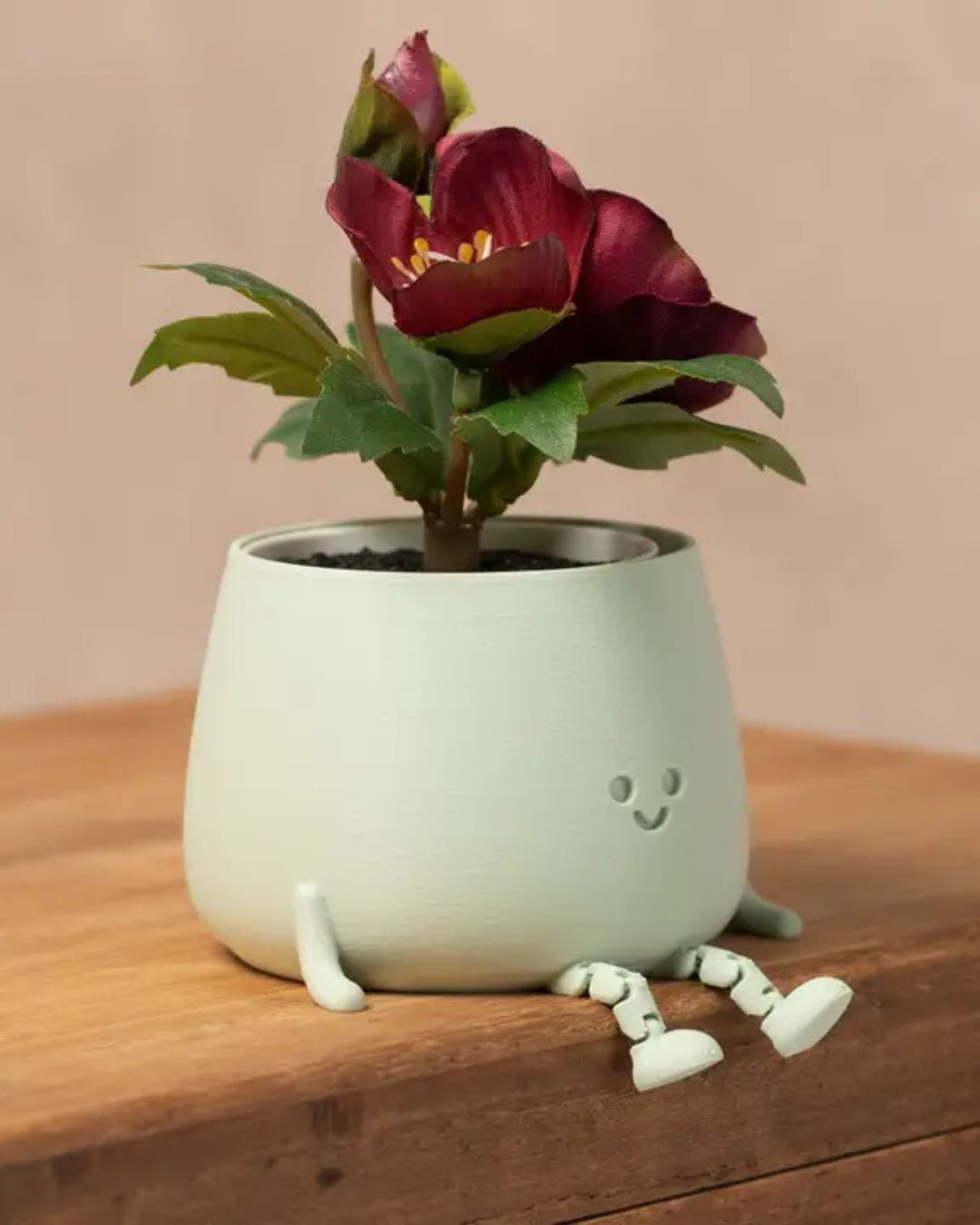 happy pot verde pastel flor