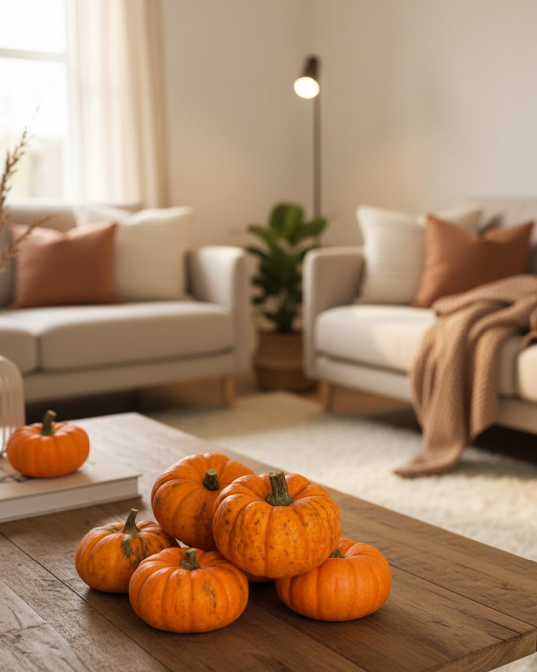 mini calabazas jack en salon