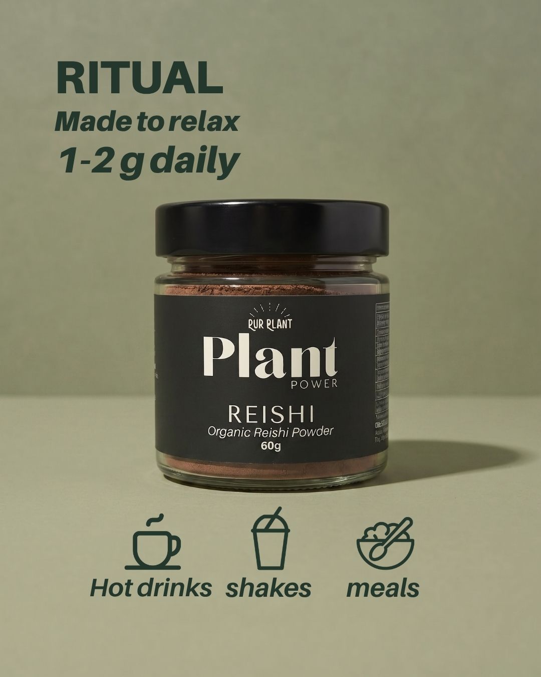 Reishi Ecológico En Polvo 60 g