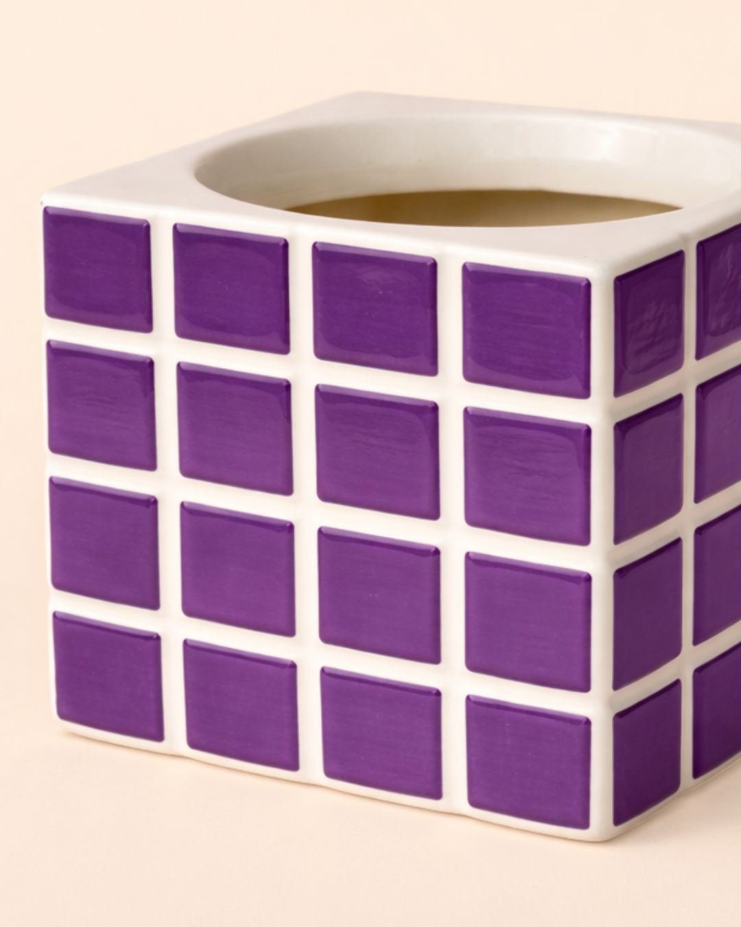 Tile – Mini Maceta Cerámica Morada 9 cm - Pur Plant