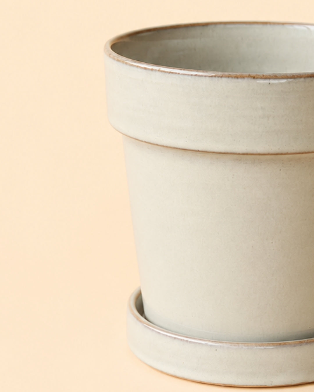 Maceta Cerámica Decorativa Beige M