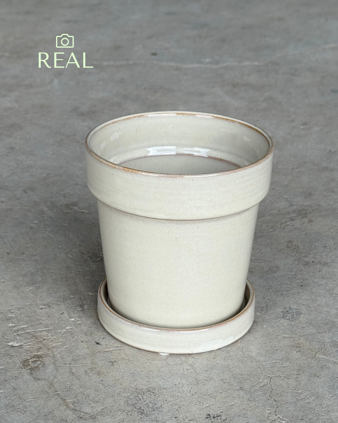 Maceta Cerámica Decorativa Beige M