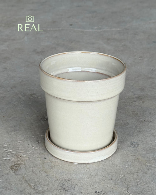 Maceta Cerámica Decorativa Beige M