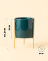Super Mini maceta esmeralda con soporte size