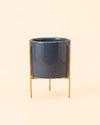 Super Mini maceta gris con soporte