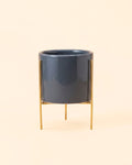 Super Mini Maceta Gris Con Soporte - 6 cm