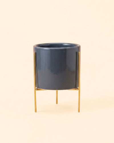 Super Mini Maceta Gris Con Soporte - 6 cm