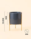 Super Mini maceta gris con soporte size