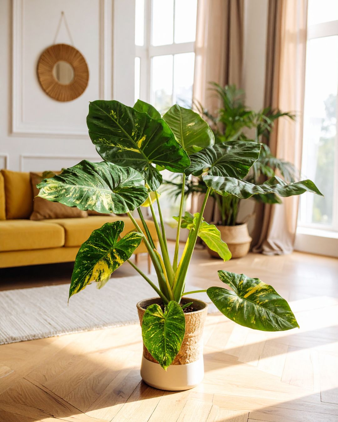 alocasia gageana variegata contexto