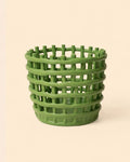 Basket – Maceta Cerámica Verde M 13 cm