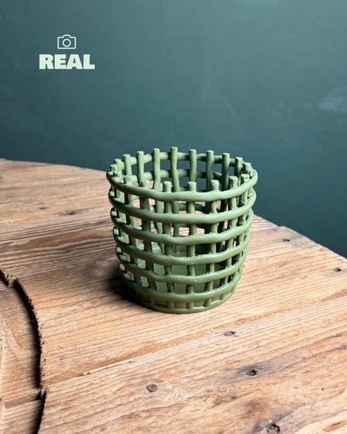 Basket – Maceta Cerámica Verde M 13 cm - Pur Plant