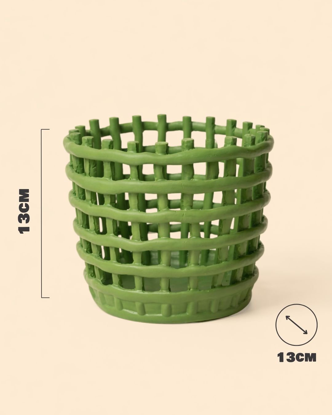 Basket – Maceta Cerámica Verde M 13 cm - Pur Plant