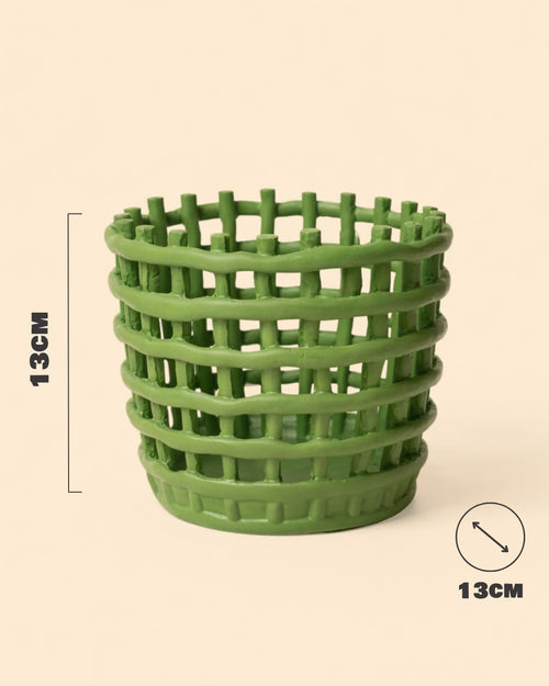 Basket – Maceta Cerámica Verde M 13 cm - Pur Plant