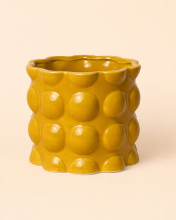 Bob – Maceta Cerámica Amarilla M 12 cm