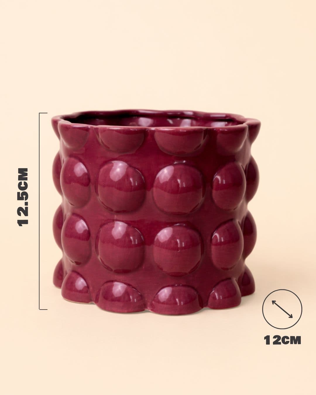 Bob – Maceta Cerámica Magenta M 12 cm - Pur Plant