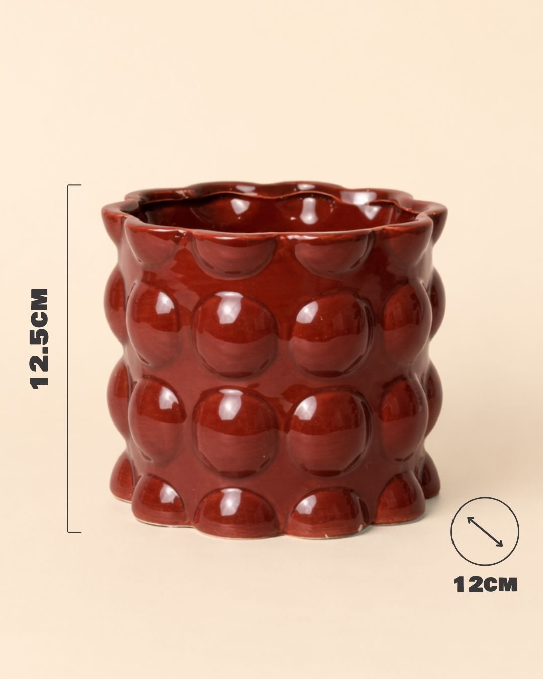 Bob – Maceta Cerámica Roja M 12 cm - Pur Plant