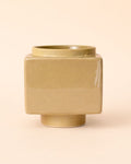 Cube – Mini Maceta Cerámica Beige 9 cm