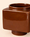 Cube – Mini Maceta Cerámica Marrón 9 cm - Pur Plant