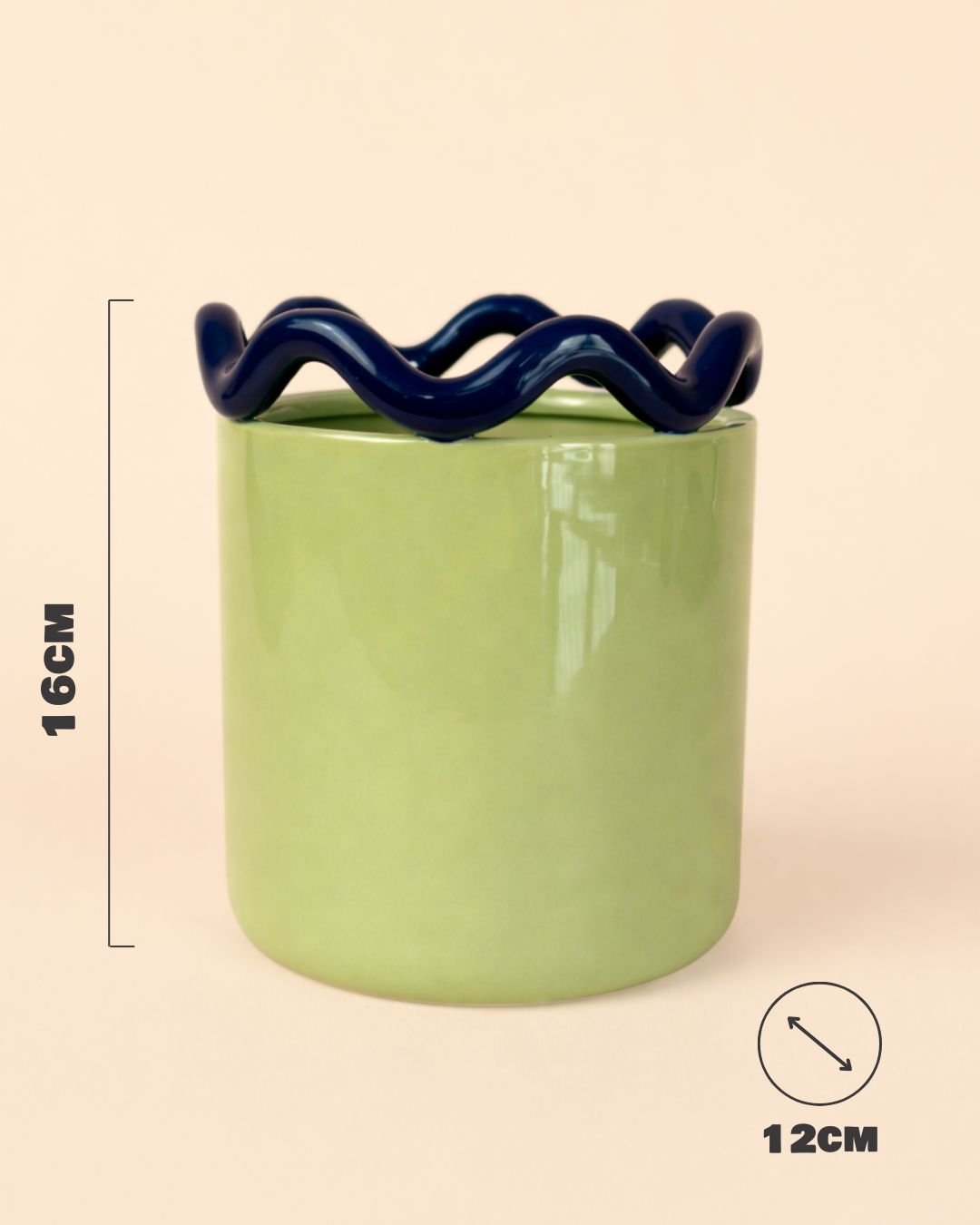 Fun – Maceta Cerámica Verde M 12 cm - Pur Plant