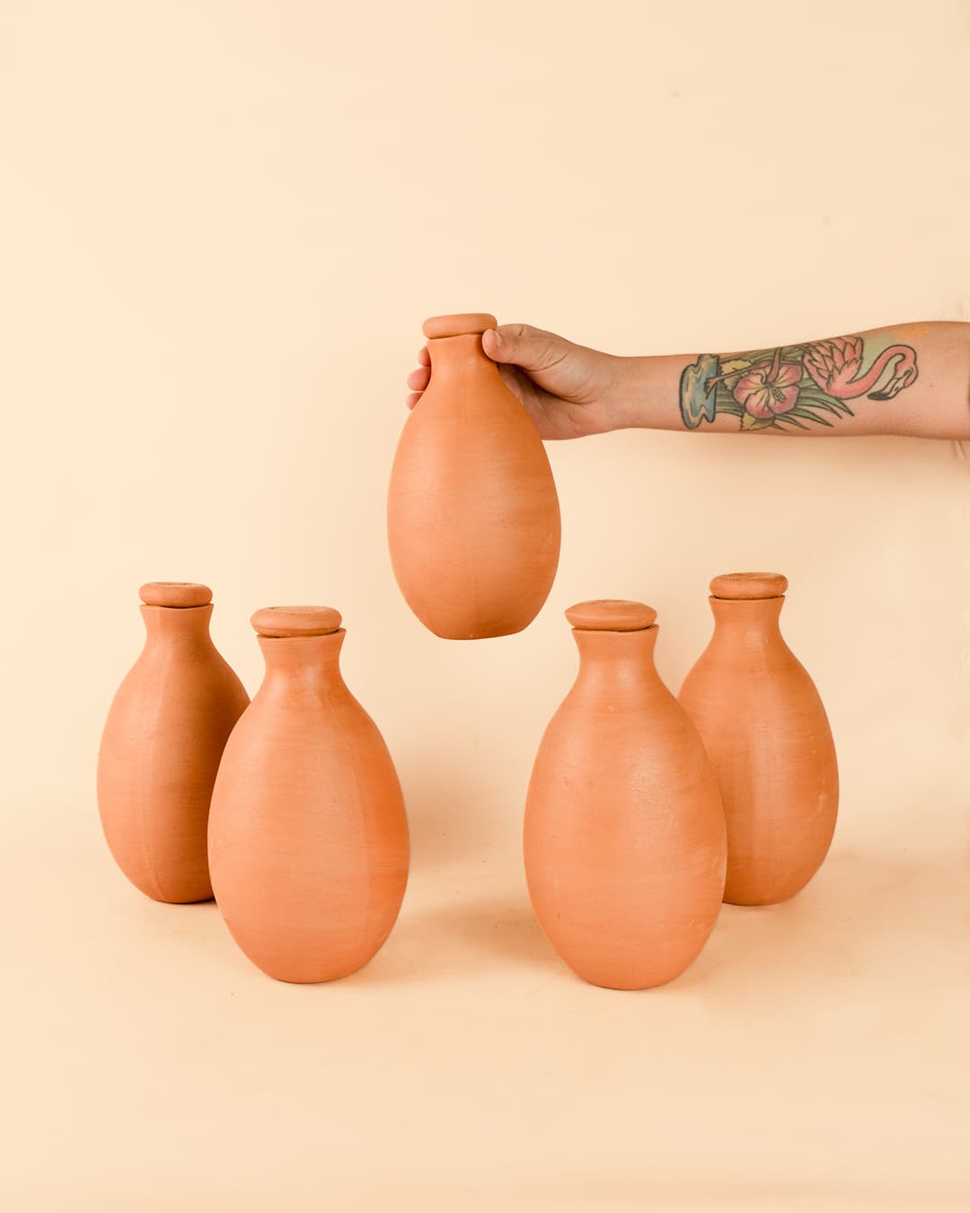 Kit 5x Ollas Autorriego Terracota 1L - Pur Plant