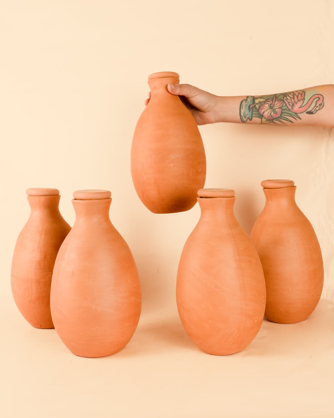 Kit 5x Ollas Autorriego Terracota 2L - Pur Plant