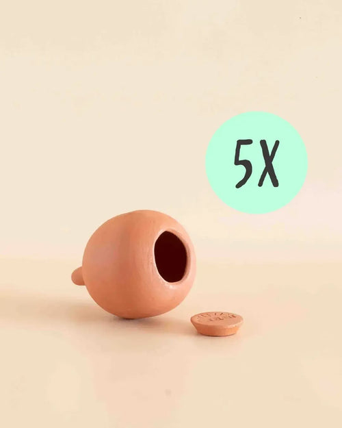 Kit 5x Mini Burbuja Autorriego Terracota 100 ml