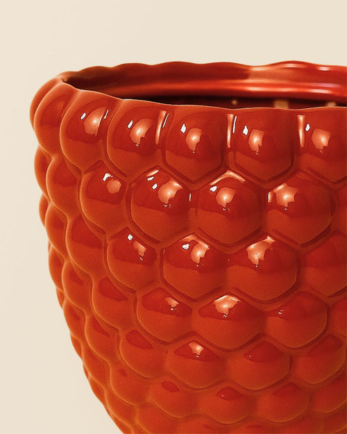 Bubble – Maceta Cerámica Roja 12 cm