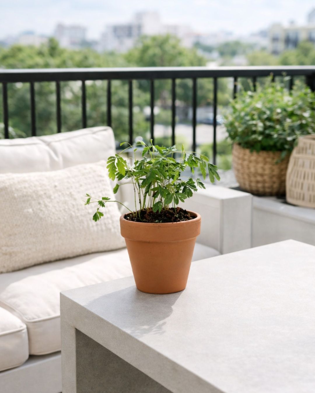 Mimosa púdica con maceta de terracota - Planta sensitiva de