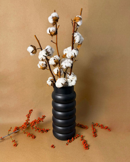 ramo algodon scandi jarron navidad