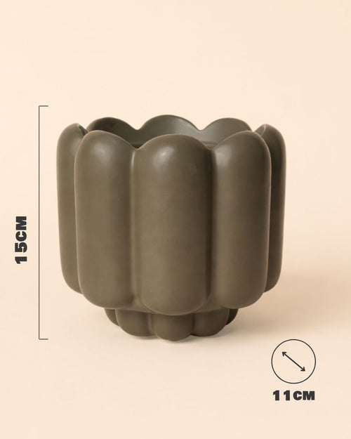 Retro – Maceta Cerámica Marrón Mate M 11 cm - Pur Plant