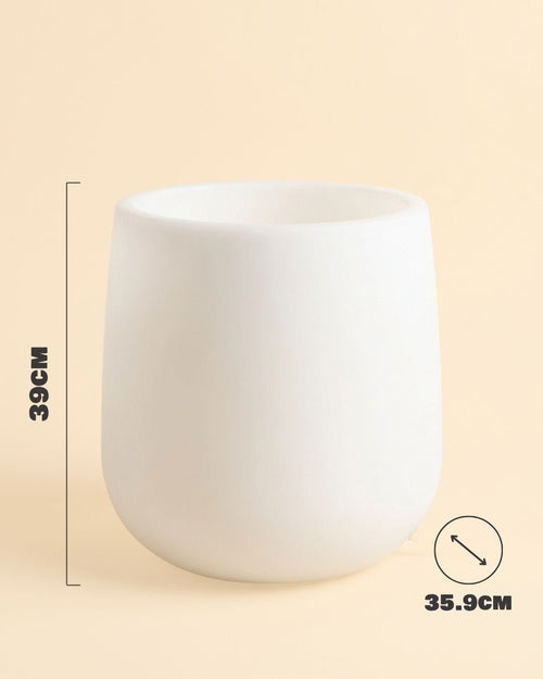 Sun - Macetero blanco con luz XL ø 33,5 - Pur Plant