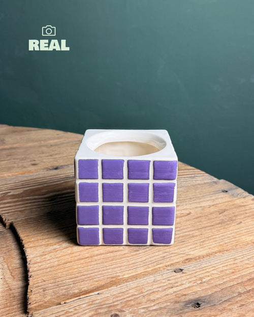 Tile – Mini Maceta Cerámica Morada 9 cm - Pur Plant