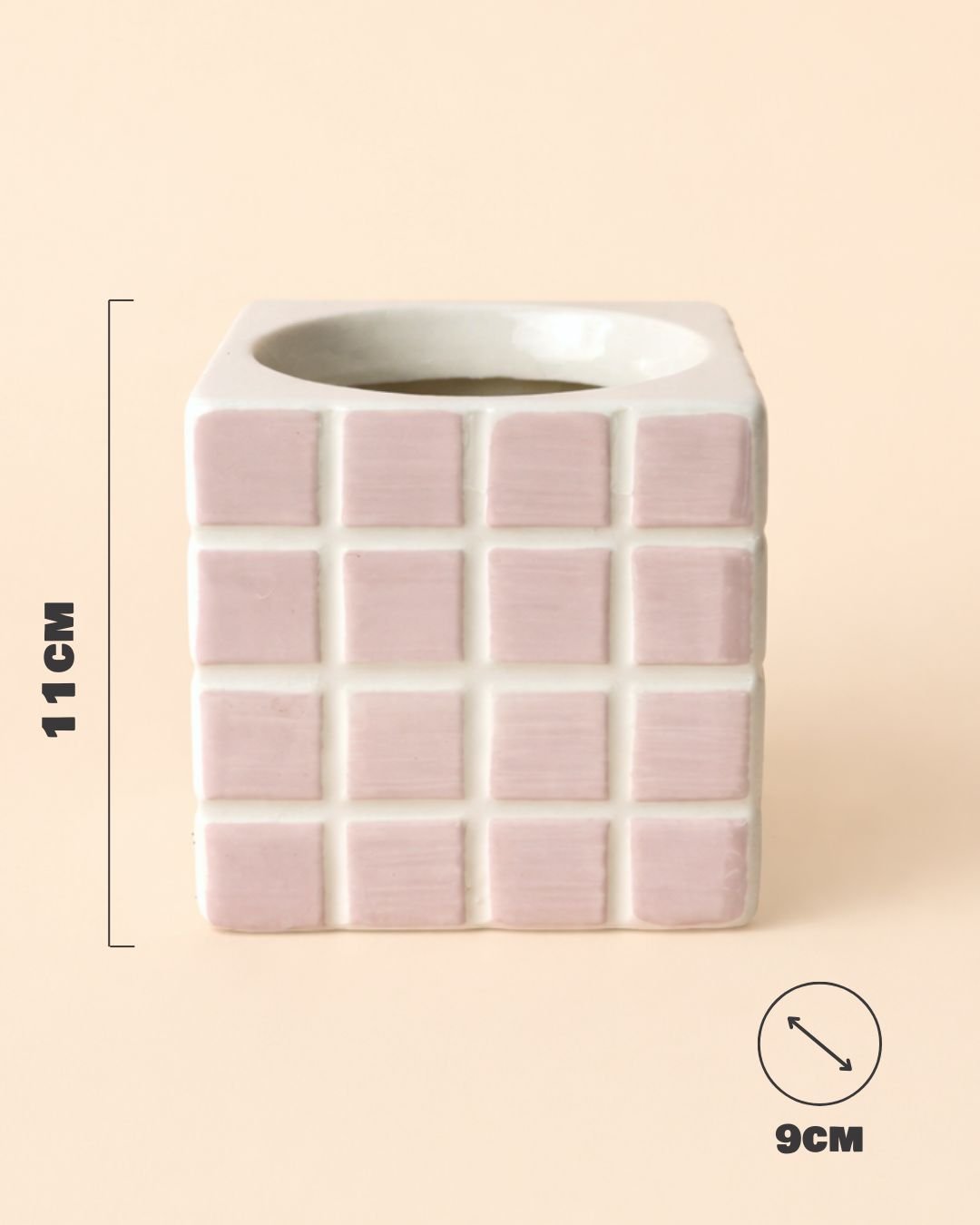 Tile – Mini Maceta Cerámica Rosa S 9 cm - Pur Plant