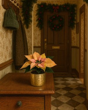 poinsettia rosa ambar contexto