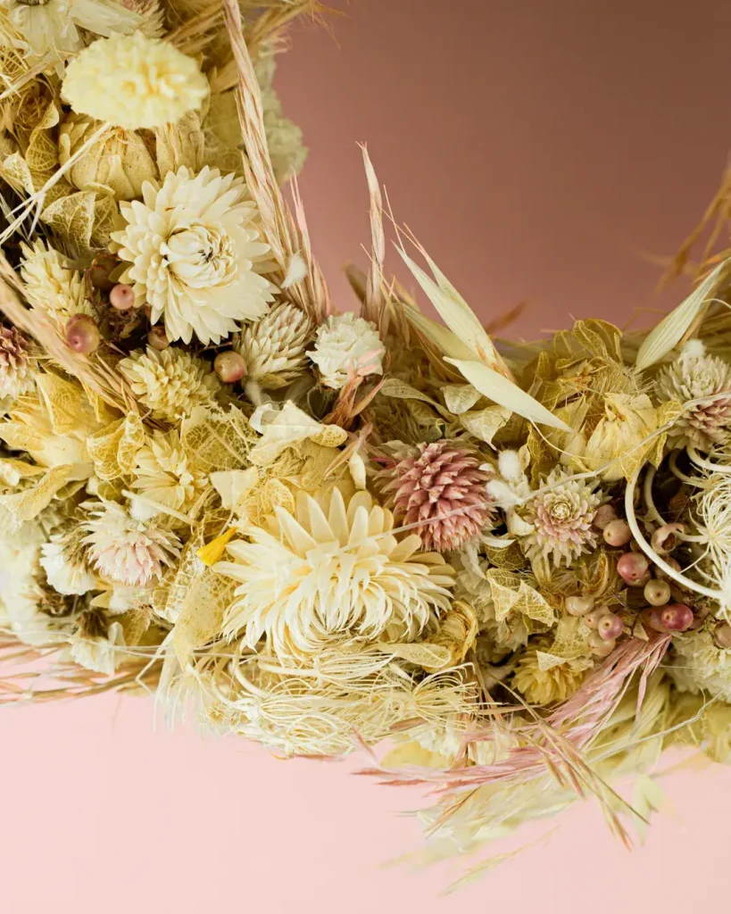 Coronas de flores secas para decorar