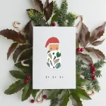 Tarjeta Navideña Papá Noel Botánico