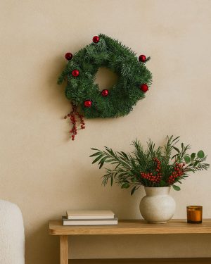 corona natural verde navidad