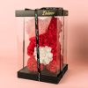 regalo oso flores rojas en caja negra