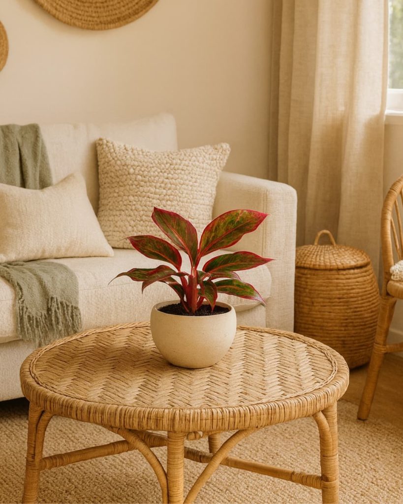 aglaonema red fire contexto salon