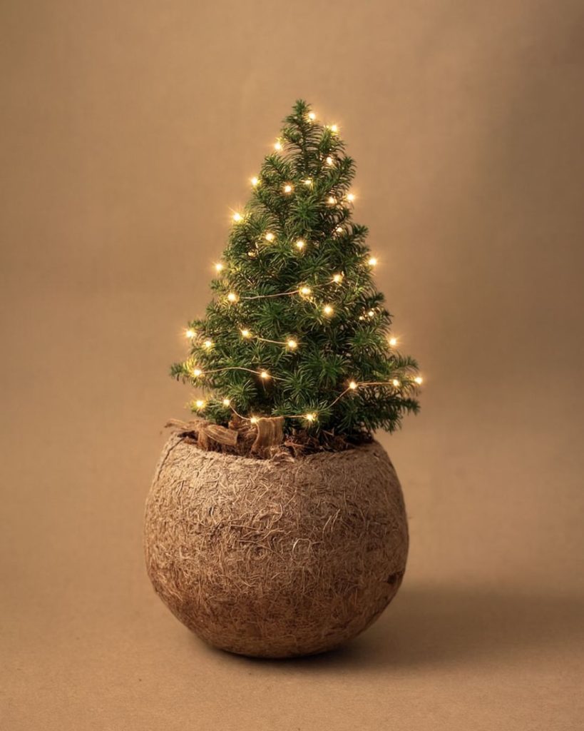 kokodama arbol navidad luces