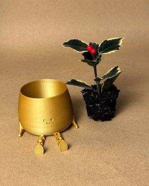 mini happy pot dorada navidad xmas