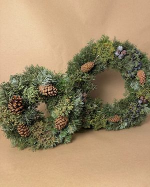 Pack Decor – Duo de Coronas de Navidad Decorada Natural